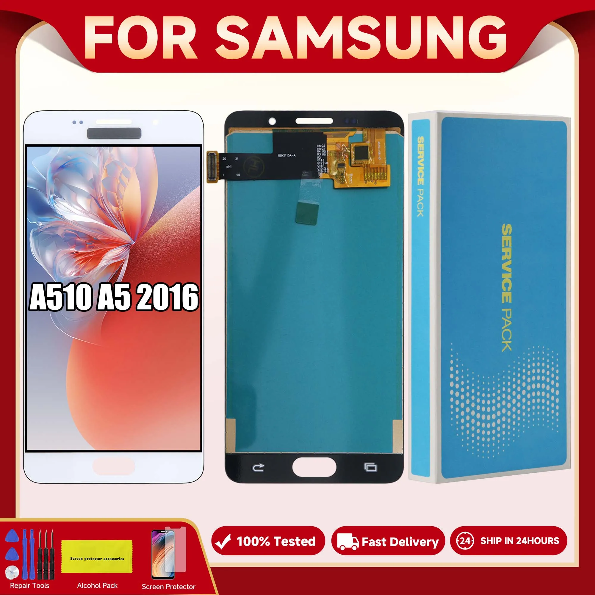 5.2 ''Para Samsung A5 2016 A510 A510F A510M A510FD Display Touch Screen Digitador Assembléia