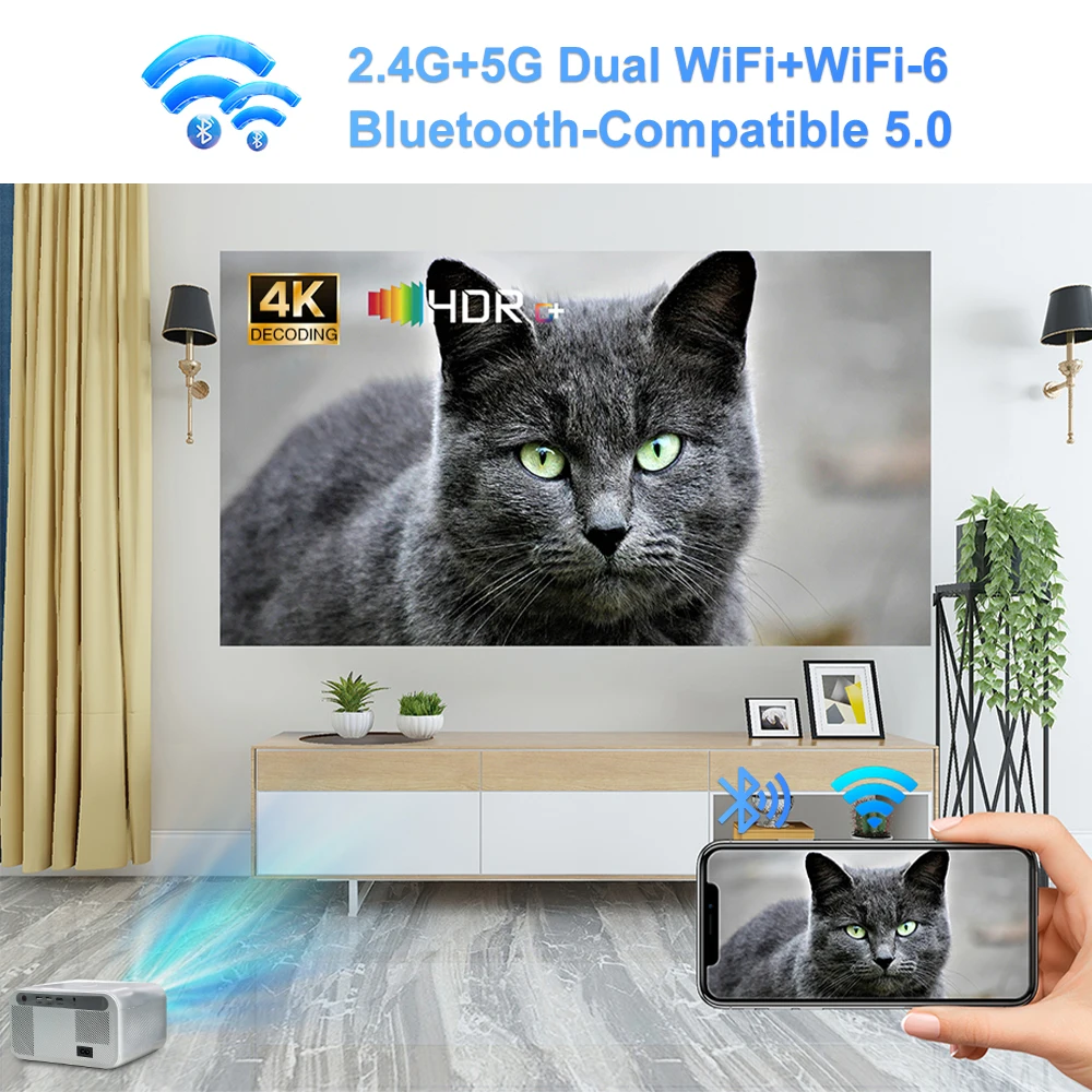 Light Unicorn X9 Pro Full Hd 1080P Home Theater Movie Video Projetores Android Smart Bluetooth Wifi 4K Portable Mini Projector view 5
