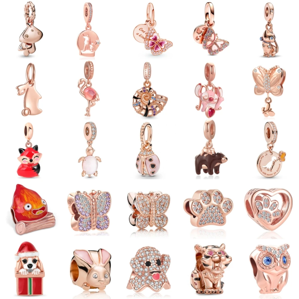 

Новая цепочка из стерлингового серебра 925 пробы с позолотой 18 карат и принтом лапы, подвеска из бисера 925, подходит для оригинального браслета-подвески, женские украшения своими руками