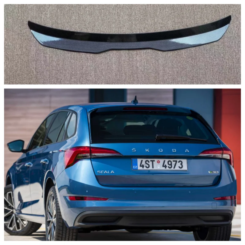 Tylny spojler dachowy do SKODA SCALA (2019-UP) Plastik ABS Gloss Black Car Tail Wing Uniwersalny spojler Wing