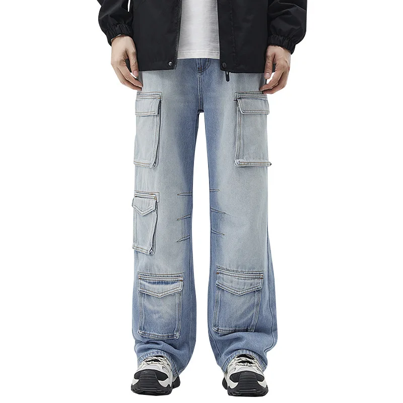 

Fall Men's y2k Scene Vintage Grunge style Baggy Jeans Trashy Korean 2000s Streetwear Fashion Pants 90s Japanese Harajuku Clothes