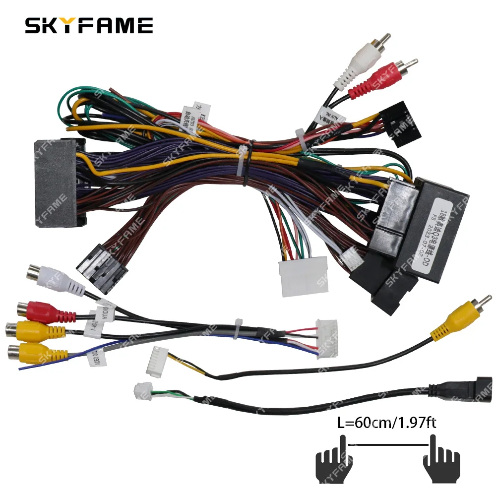 SKYFAME-Adaptador de arnés de cableado para coche, decodificador de caja Canbus, Cable de alimentación de Radio Android para Audi Q3 Q5 A1 OD-AUDI-02, 16 pines