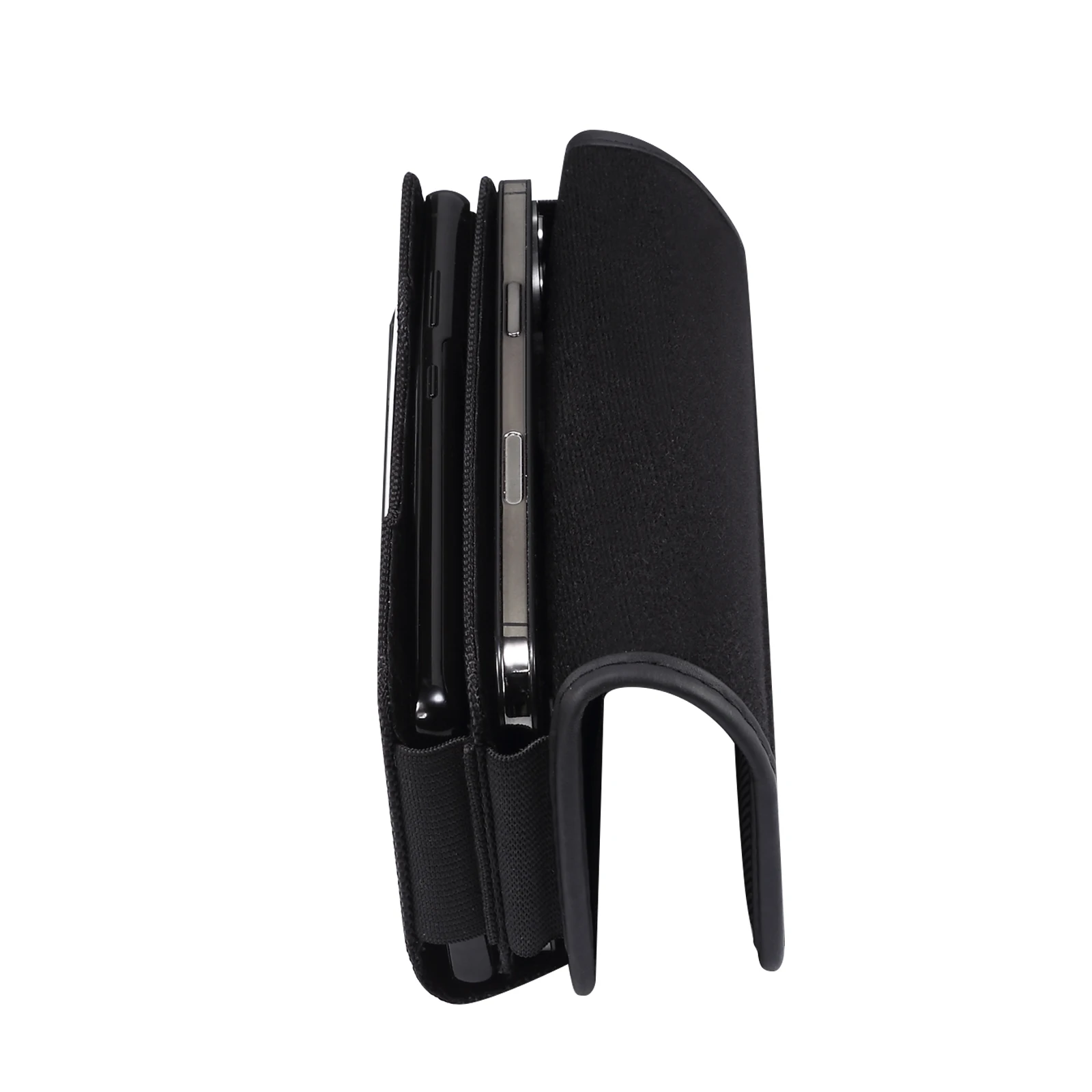 Nylon Waterproof Dual Pouch 2 Mobile Phone Belt Clip Case Holster For iPhone 14 Pro Xiaomi Redmi Note 11 9 Samsung Men Waist Bag