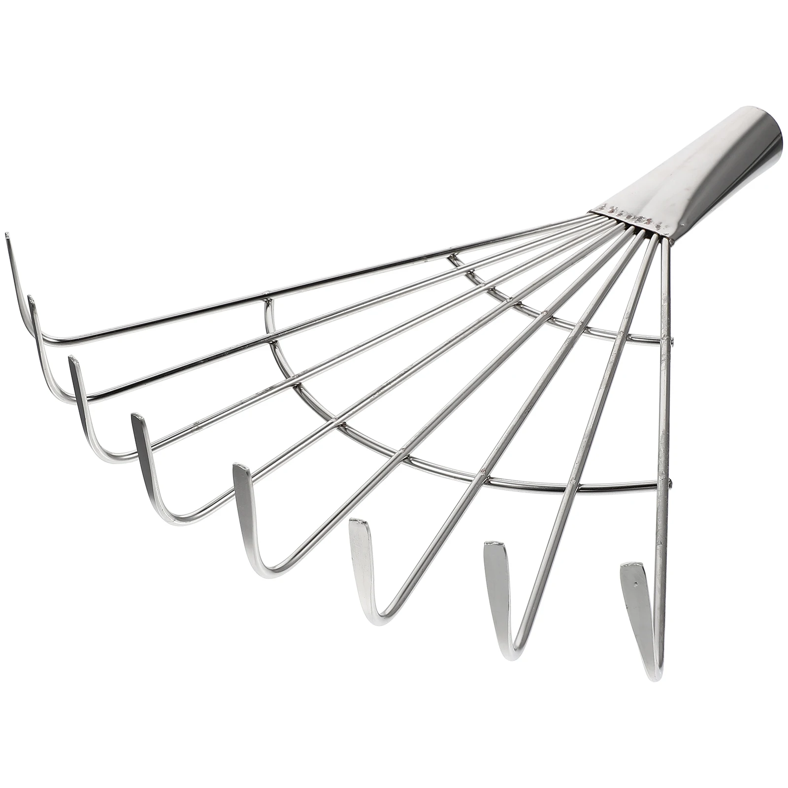 

Stainless Steel 8-Tooth Garden Rake Heavy Duty Steel Rake Without Handle For Weeding Soil Loosening Leaf Cleaning Gardening Hand