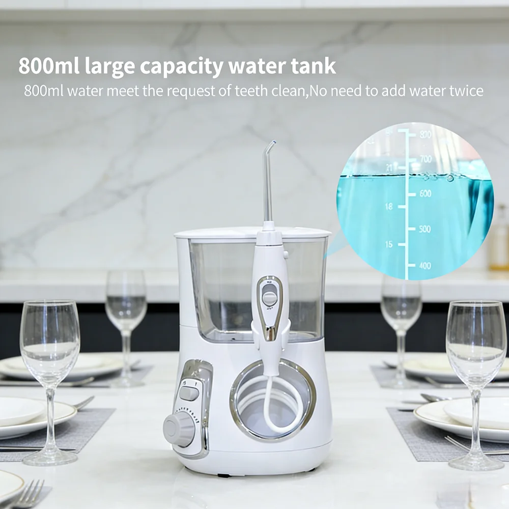 

Электрический ирригатор для полости рта с 10 режимами, 800 мл, настольный, для семейного ухода за зубами