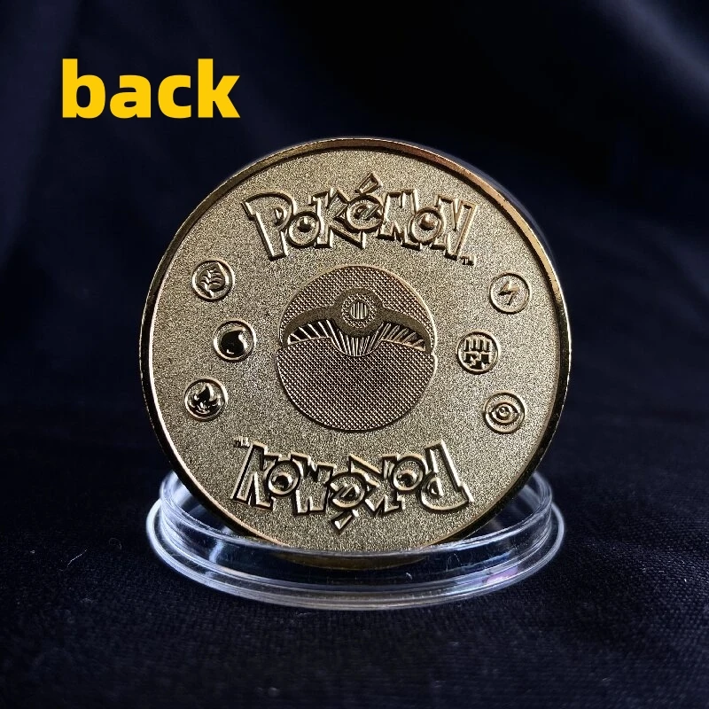 Pokemon Anime Gold Plated Gold Coin Game Commemorative Coin Pikachu Mewtwo Charizard Gold Coin Game Collection Childrens Gift