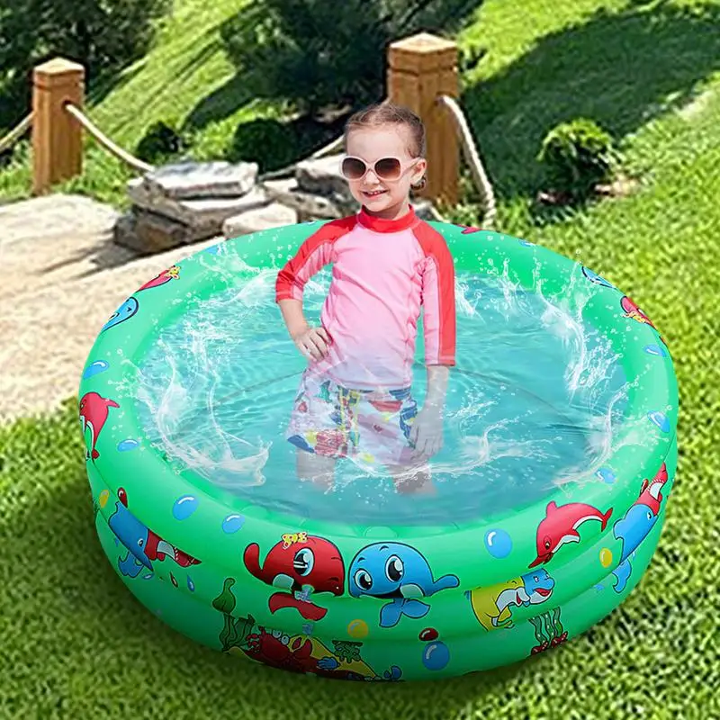 Circular Swimming Pool Kiddie Swimming Pool Three-Layer Kiddie Toddler Outdoor Pool Design Quick Drainage For Girl/Boy Outdoor