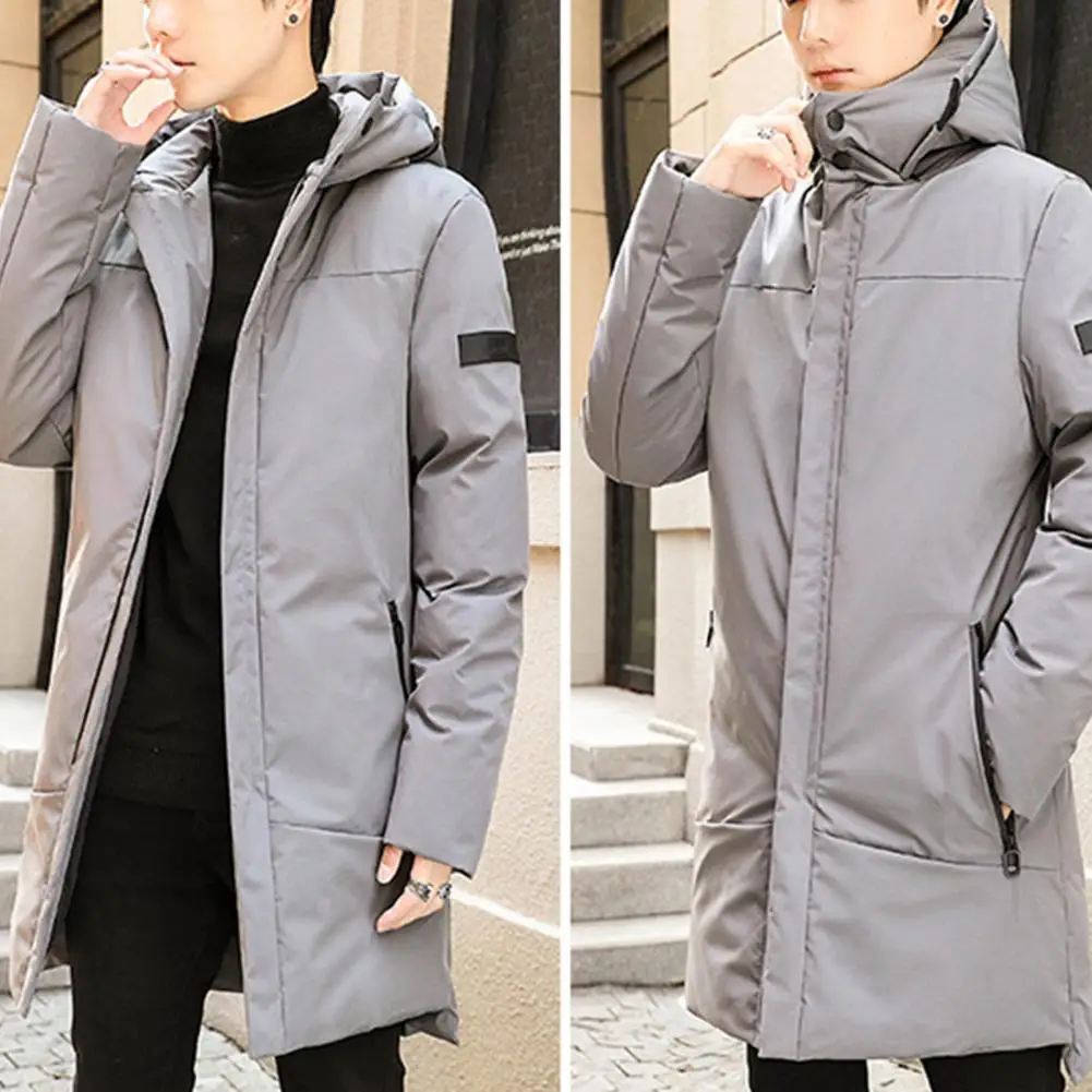 

Stylish Winter Coat Heat Retention Men Coat Mid Length Windproof Casual Winter Coat Thermal