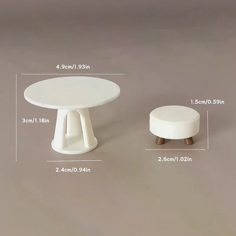 Ensemble de tabourets de Table ronds de Simulation Miniature pour maison de poupée, accessoires de meubles pour décoration de maison de poupée, jouets de jeu pour enfants, 1/12