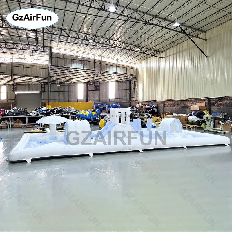 High Quality Custom Party Decoration the Inflatable White Bounce House Inflatable Obstacle Course Water Park