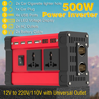 KMIND Car Power Inverter 12V to 220V/110V Converter 300W/500W Modifed Sine Wave With Voltage Display for Solar Auto Home
