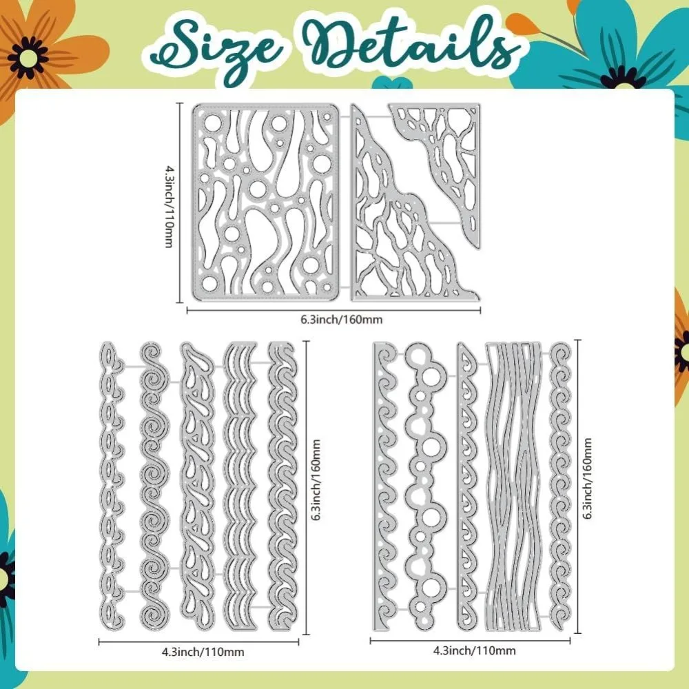 Water Ripples Cutting Dies Bubbles Edges Card Making Die Stencil Carbon Steel Die Cuts Card for DIY Paper Invitation