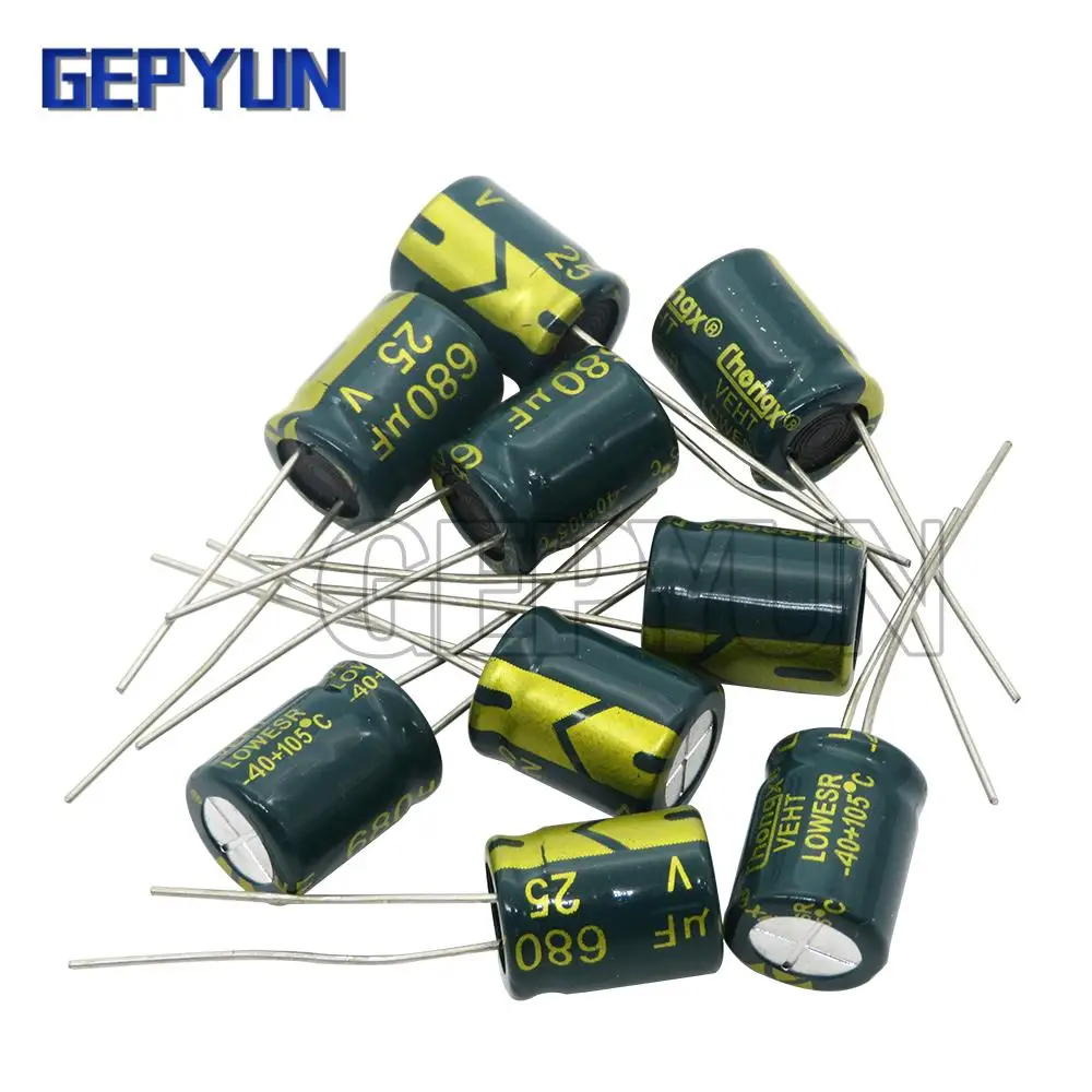 High Frequency Low Aluminum Capacitor 6.3V 10V 16V 25V 35V 50V 63V 80V 100V 250V 400V 450V 10UF-10000UF 22UF 100UF 220UF 470UF
