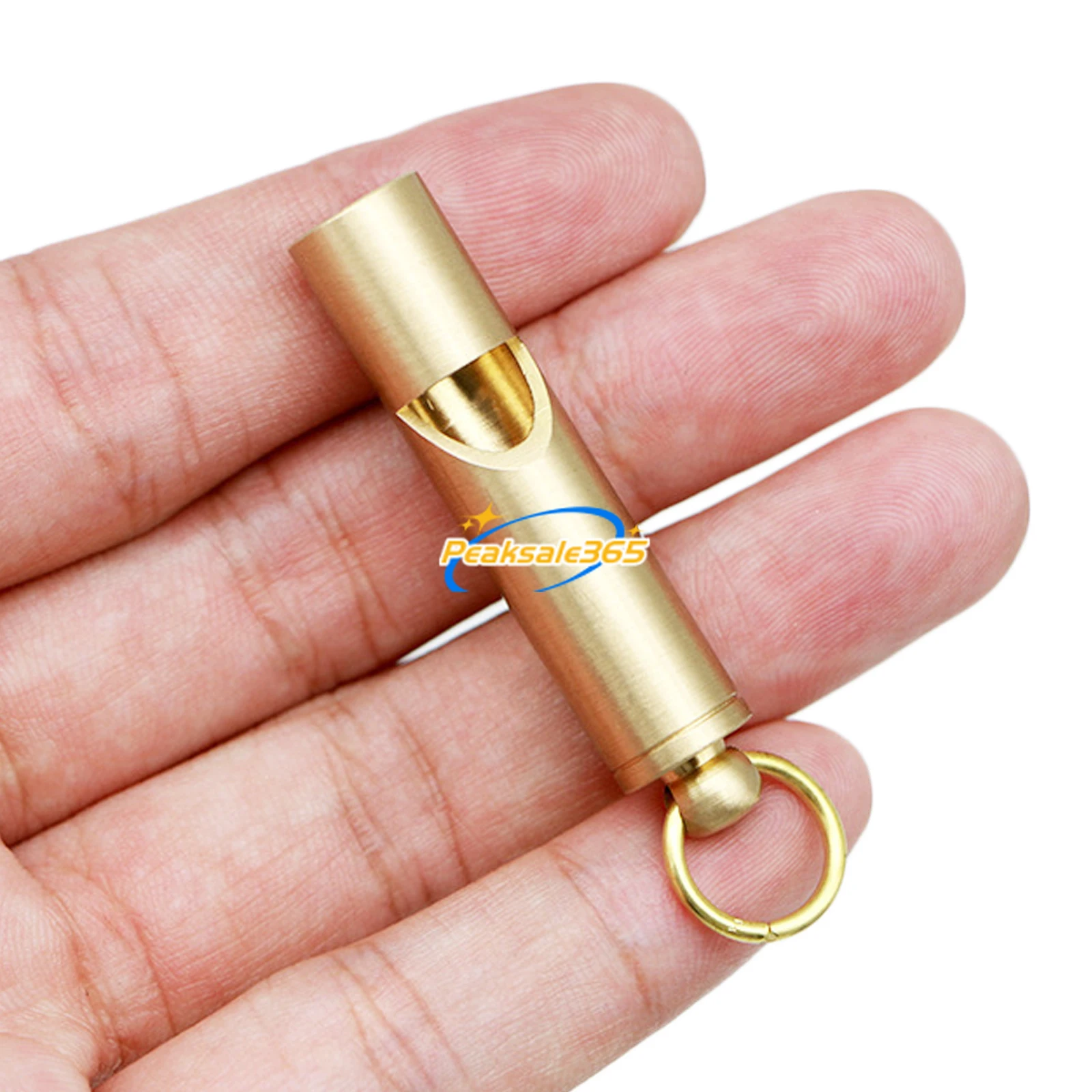 10pcs Brass EDC Whistle Key-chain Ring Decor 47*10mm Life-saving/PE lesson/Referees/Coaches/Training/Survival/Emergency Tools