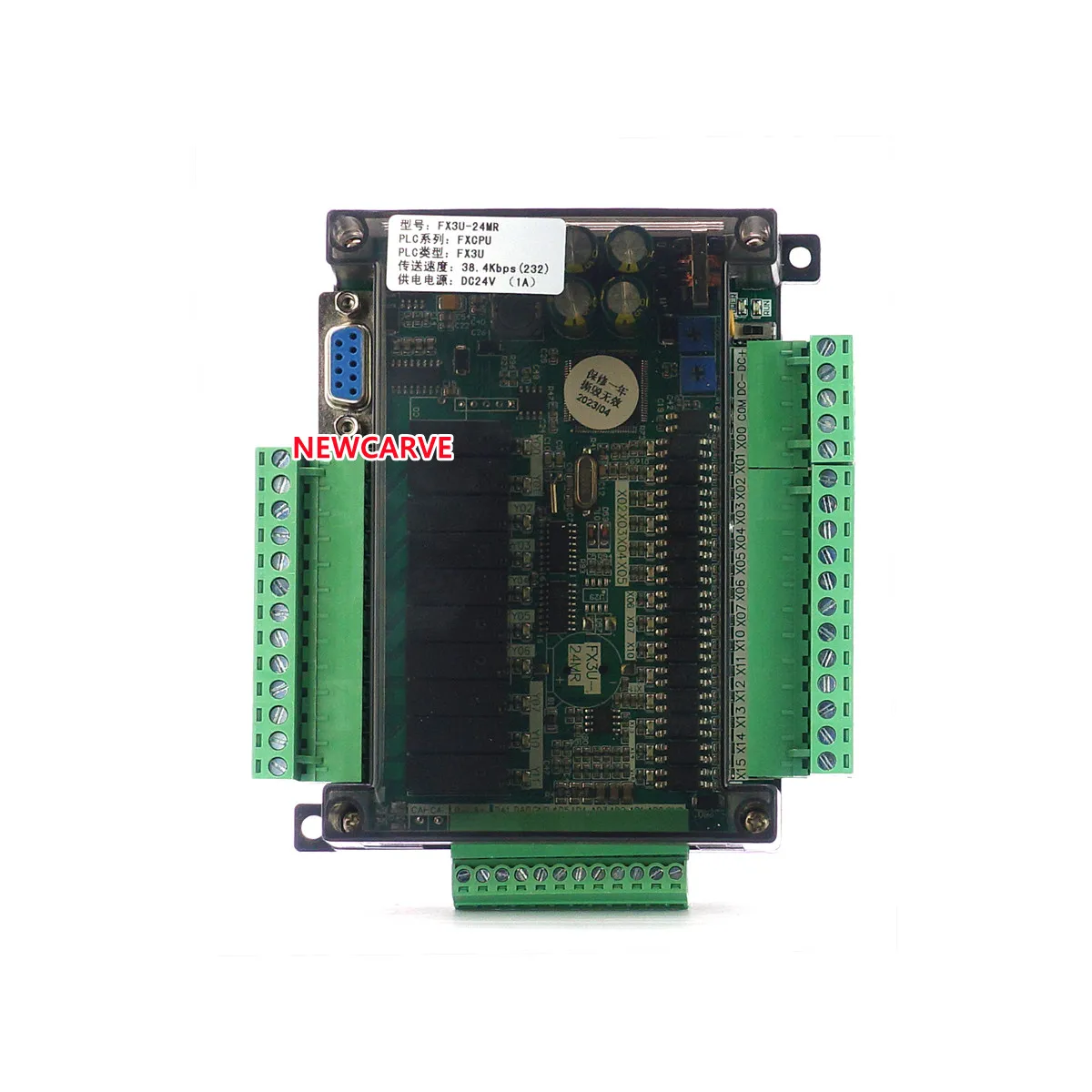 FX3U-24MT FX3U-24MR PLC Industrial Control Board 14 Input 10 Output 6AD 2DA With RS485 Communication NEWCARVE