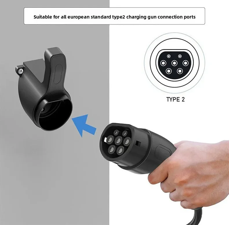 EV-Ladegeräthalterung, tragbare US-EU-Kabelsteckdosen-Ladehalterung, Wandladegerät-Organizer, Wandhalterung, Ständer, Haken – Detail 4
