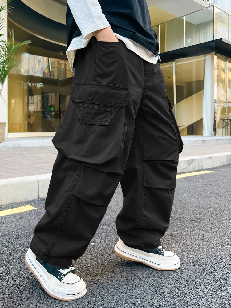 Autumn Boys' Large Pocket Work Pants, Teenagers' Casual Pants, Long Pants, Spring And Autumn New Styles