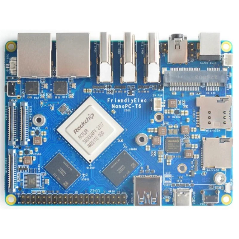 لوحة تطوير Nanopc T6-Rockchip RK3588 Cortex A76 6TOPs AI قوة الحوسبة 16GB + 256GB Dual 2.5G Ethernet 8K HDMI Edge AI #4