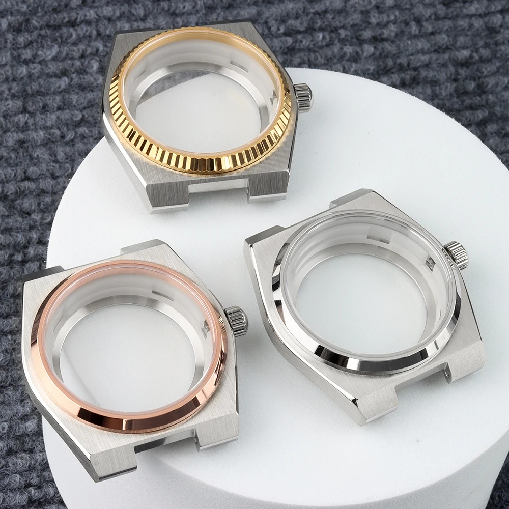 

40mm nh35 Case Stainless Steel WatchBand Suitable for Seiko PRX Super Player NH35 NH36 Movement Transparent Bottom Modified Case