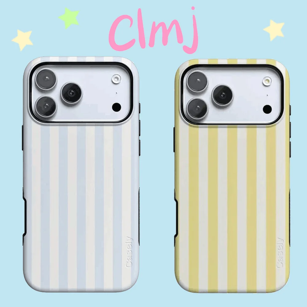 Retro Pastel Stripes Phone Case for Samsung Galaxy S20 S23 S24 S25 S26 FE Plus Ultra Edge 4G 5G Luxury Double-layer Back Cover