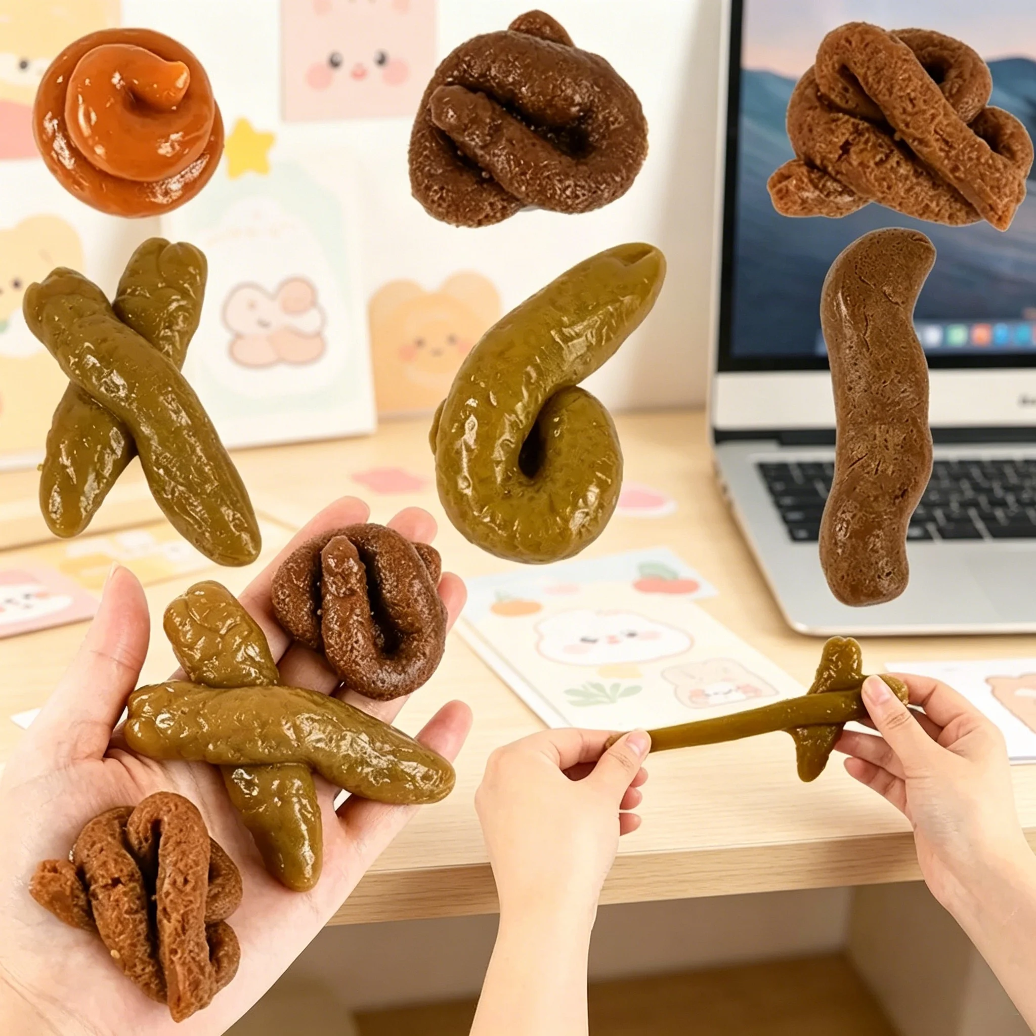 Realistic Fake Poop Squishy Prank Squeeze Fidget Toy Soft Plastic Funny Tricky Gag Joke Plaything Tension Anxiety Relief Gadget