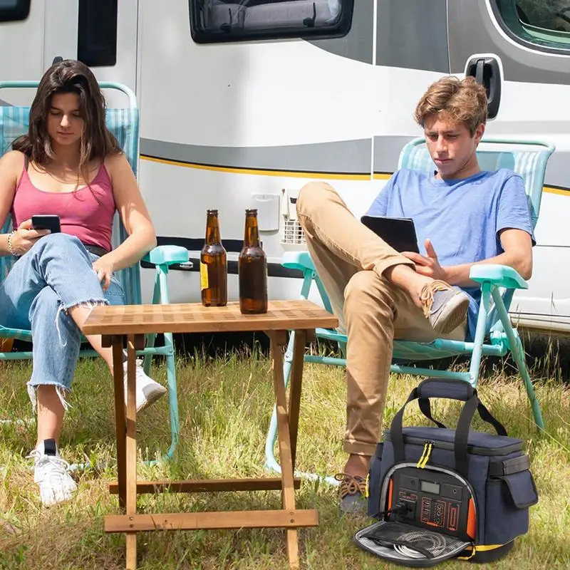 Organizador de cables de carga de viaje, bolsa de cables de carga con cremallera, bolsa de transporte de tela Oxford, accesorios a prueba de golpes