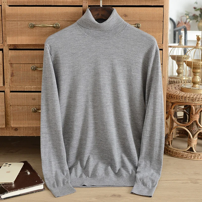 Thin cashmere sweater men's 100% pure cashmere turtleneck cashmere worsted sweater new lapel autumn bottoming shirt youth senior