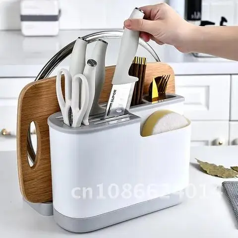 Knife Holder Cutting Board Multifunctional Integrated Kitchen Supplies Storage Rack Chopsticks Pot Cover Pot Cover Knife Holder