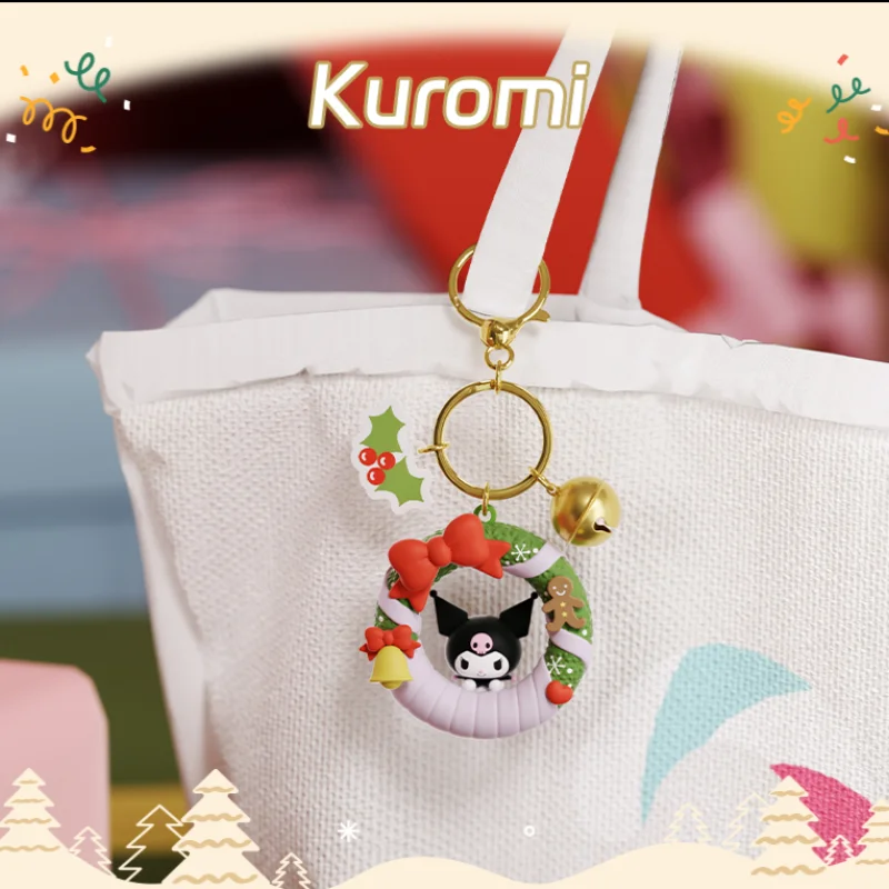Sanrio personages kerstkrans sleutelhanger feestelijke bel decor tasbedel verzamelbaar cadeau sleutelring