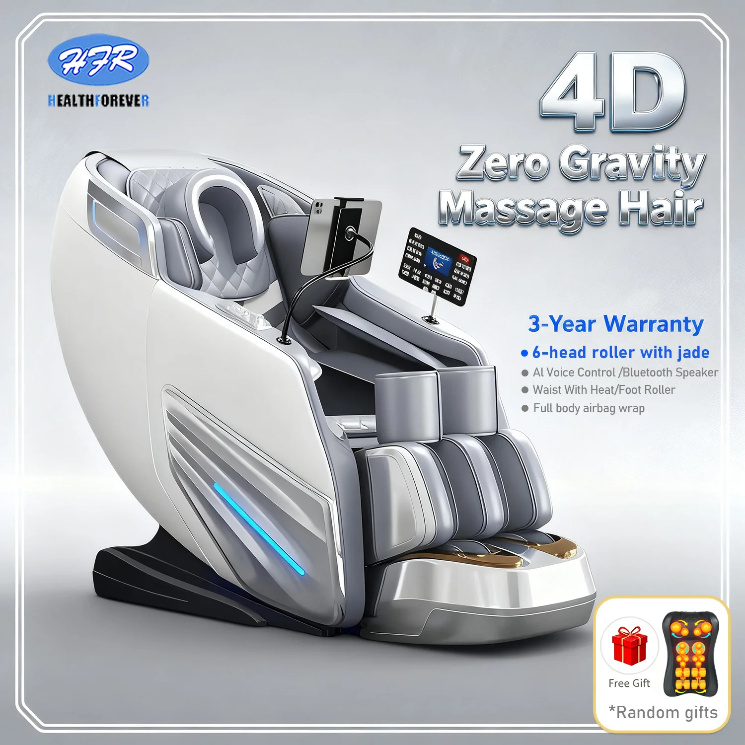 

Electric Massage Chair Zero Gravity Recline Shiatsu Kneading Tapping Heating Neck Shoulder Waist Foot 4d massage chair sofa