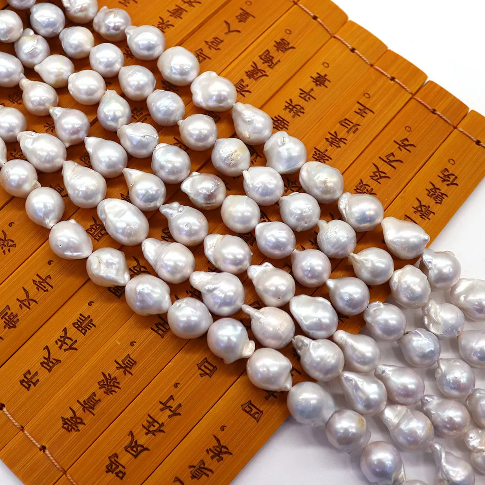 

Natural Baroque Freshwater Pearls Round White Irregularly Shaped Small Tails Straight-hole Beads DIY Exquisite Necklace Jewelry