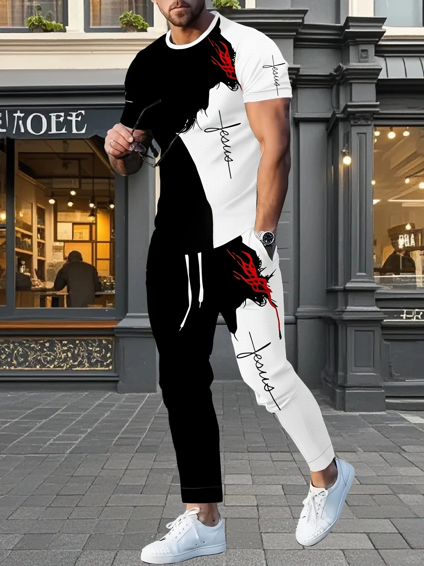 

Summer 2025/26 New Men's Set 3D Printed Soft and Breathable Casual Outdoor Activity Summer Essential Clothing T-shirt