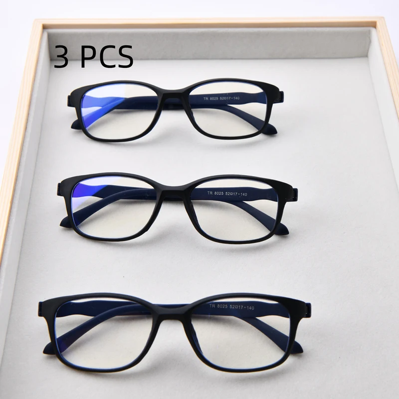 3PCS Anzug Männer Frauen Platz PC Rahmen Lesebrille Ultraleicht Tragbare Presbyopie Brillen Blau Licht Blockieren Vision Care +1