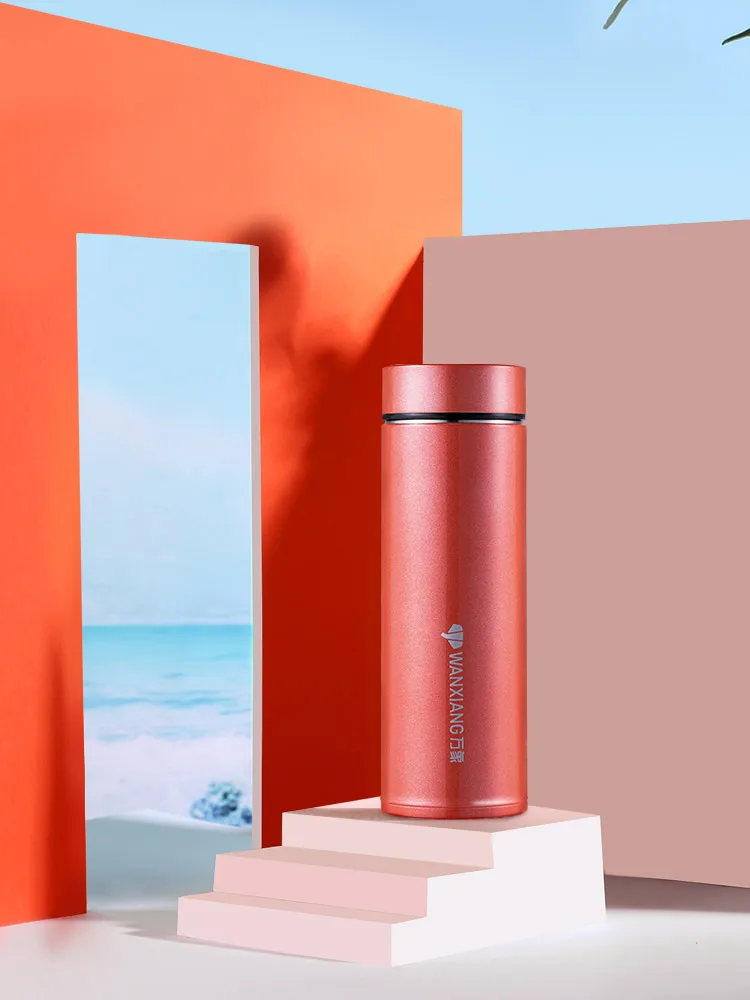 Large Capaci Stainl Steel Thermal Cup Portable Car Tea Brewing Cup Men's Women's Random Pattern Printing Water Bottle