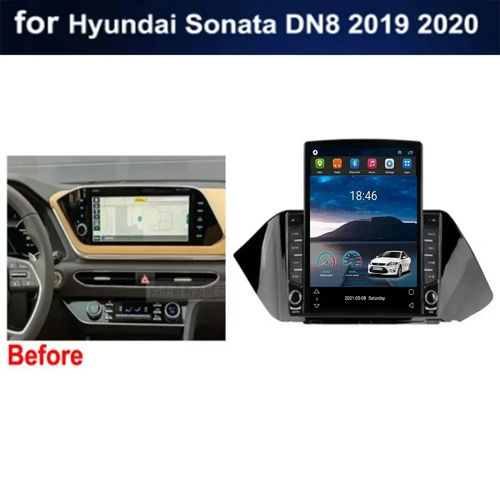 For Tesla Style 2Din Android 13 Car Radio For Hyundai Sonata DN8 2019 to 2035 Multimedia Video Player GPS Stereo Carplay DSP RDS