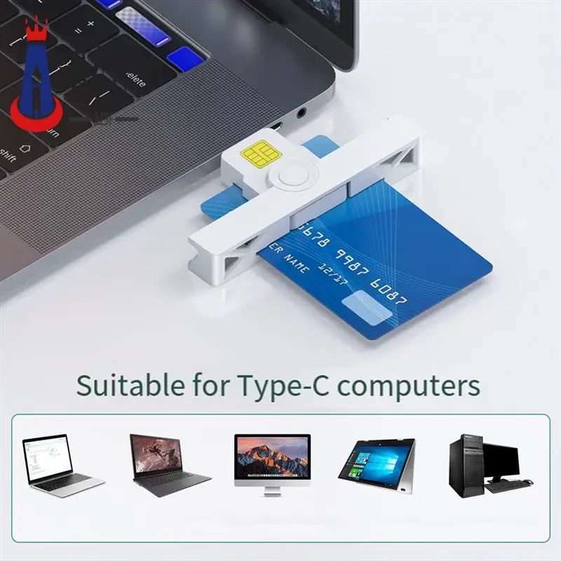 

A29F-CAC Card Reader USB C Smart Foldable DOD Type C Common Access Tax Declaration SIM/ID/Bank Card Reader For Phone Laptop