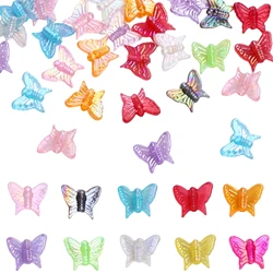 20pcs/lot Colorful Transparent Acrylic Butterfly Beads   for DIY Jewelry Making Earrings Bracelet Pendants Accessories