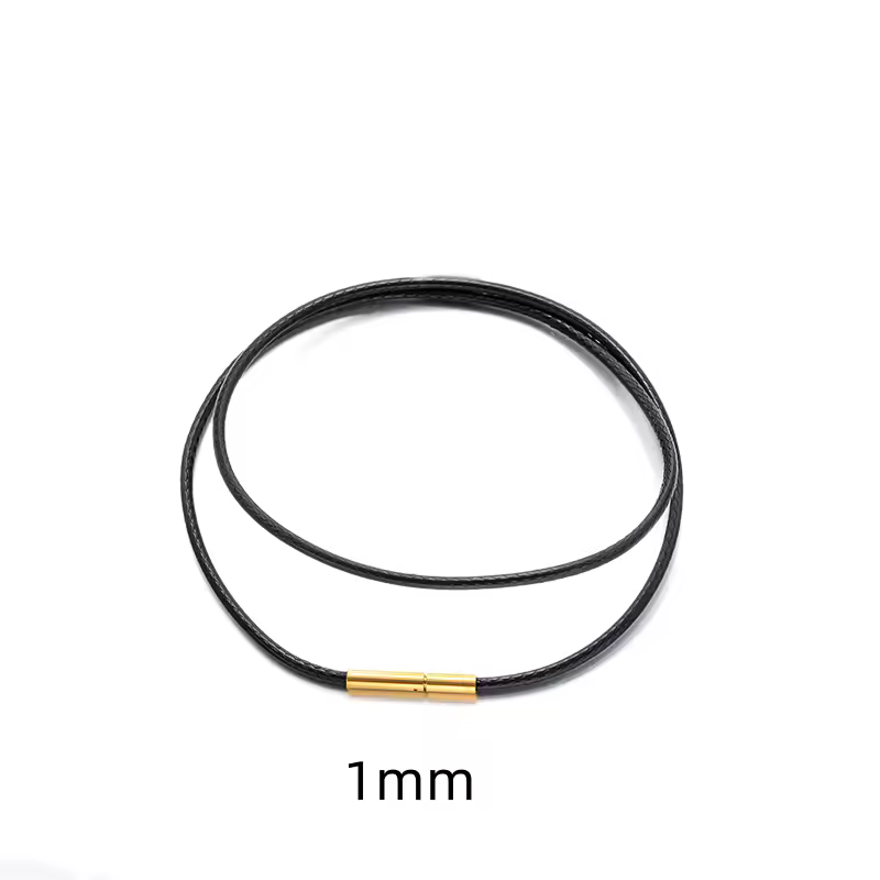 Black Genuine Leather Rope Necklace With Clasp Cord Chain Line String For DIY Pendant Jewelry Making Accessories Supplies Men - Image 25
