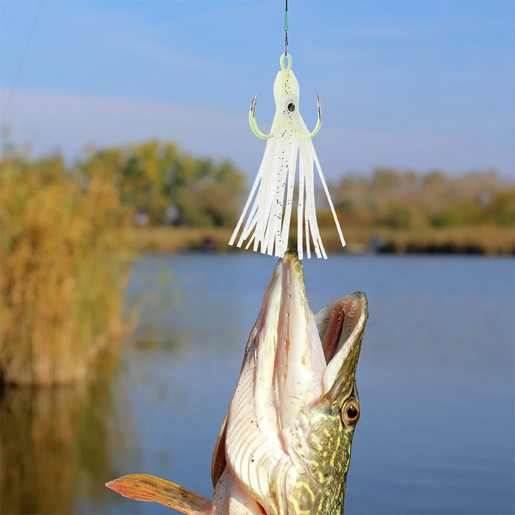 

Simulated Octopus Luminous Fish Hook Bait Water Fishing Lures Squid Light for Freshwater with