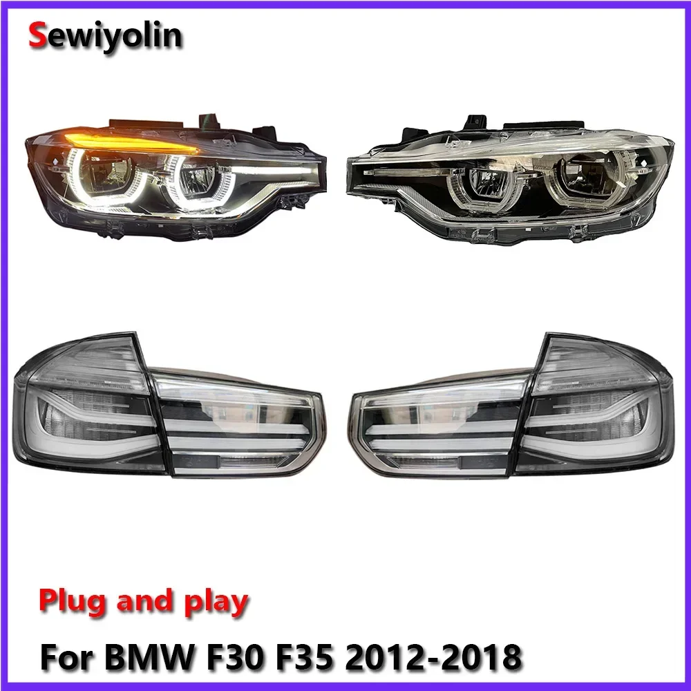 

Автомобильные светодиодные фары + задние фонари в сборе для BMW F30 F35 2012-2018, авто противотуманные фары DRL, стоп-сигнал, указатель поворота Plug and Play