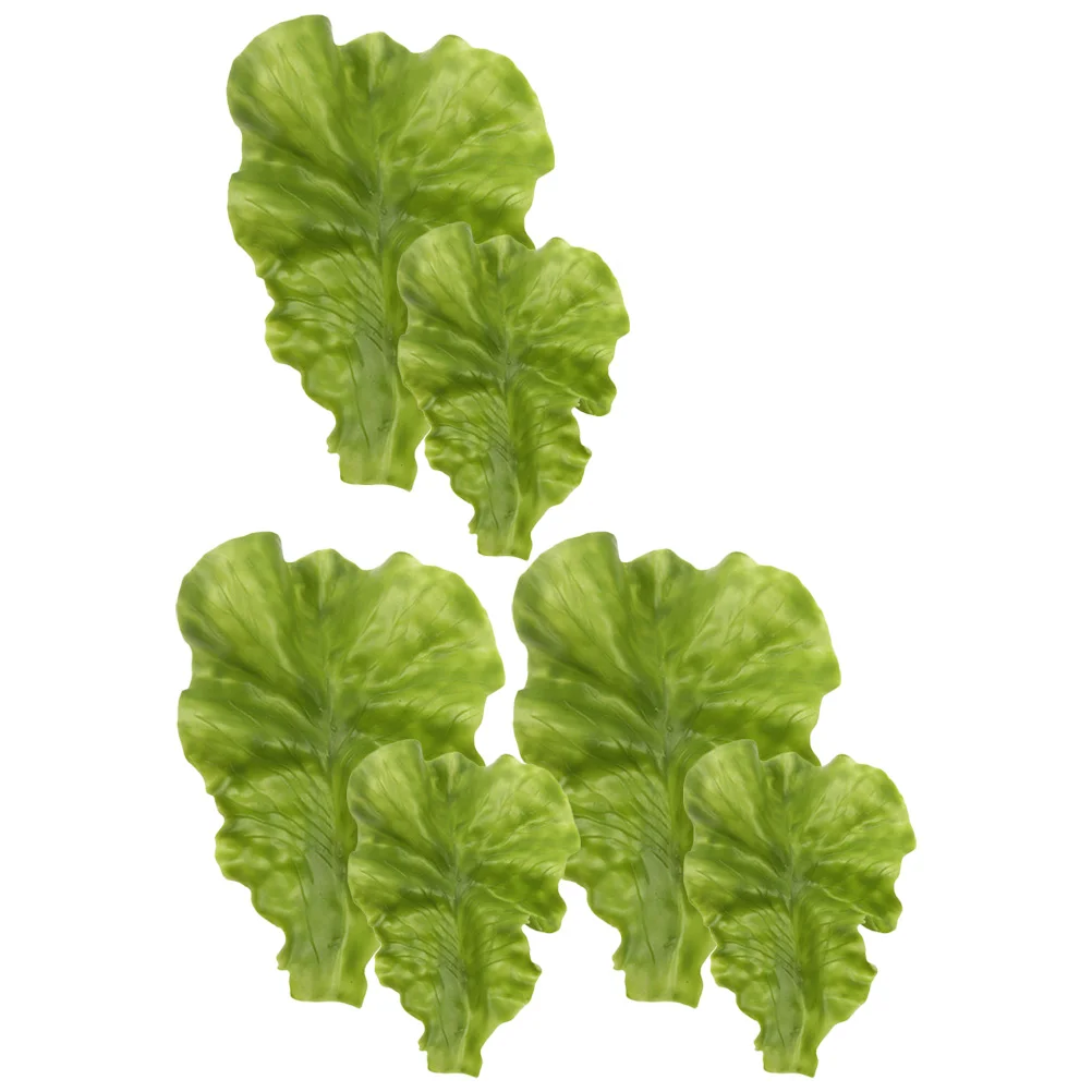 6 Pcs Artificial Lettuce Leaf Props Simulation Vegetable Fake Vegetable Leaf Ornament Model Decorative Photo Props for Home