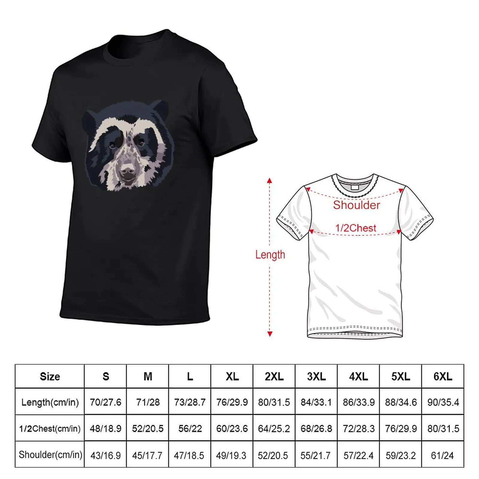 Andean / Spectacled Bear Face - Madidi T-Shirt custom shirt cotton graphic tees heavyweights luxury clothes men