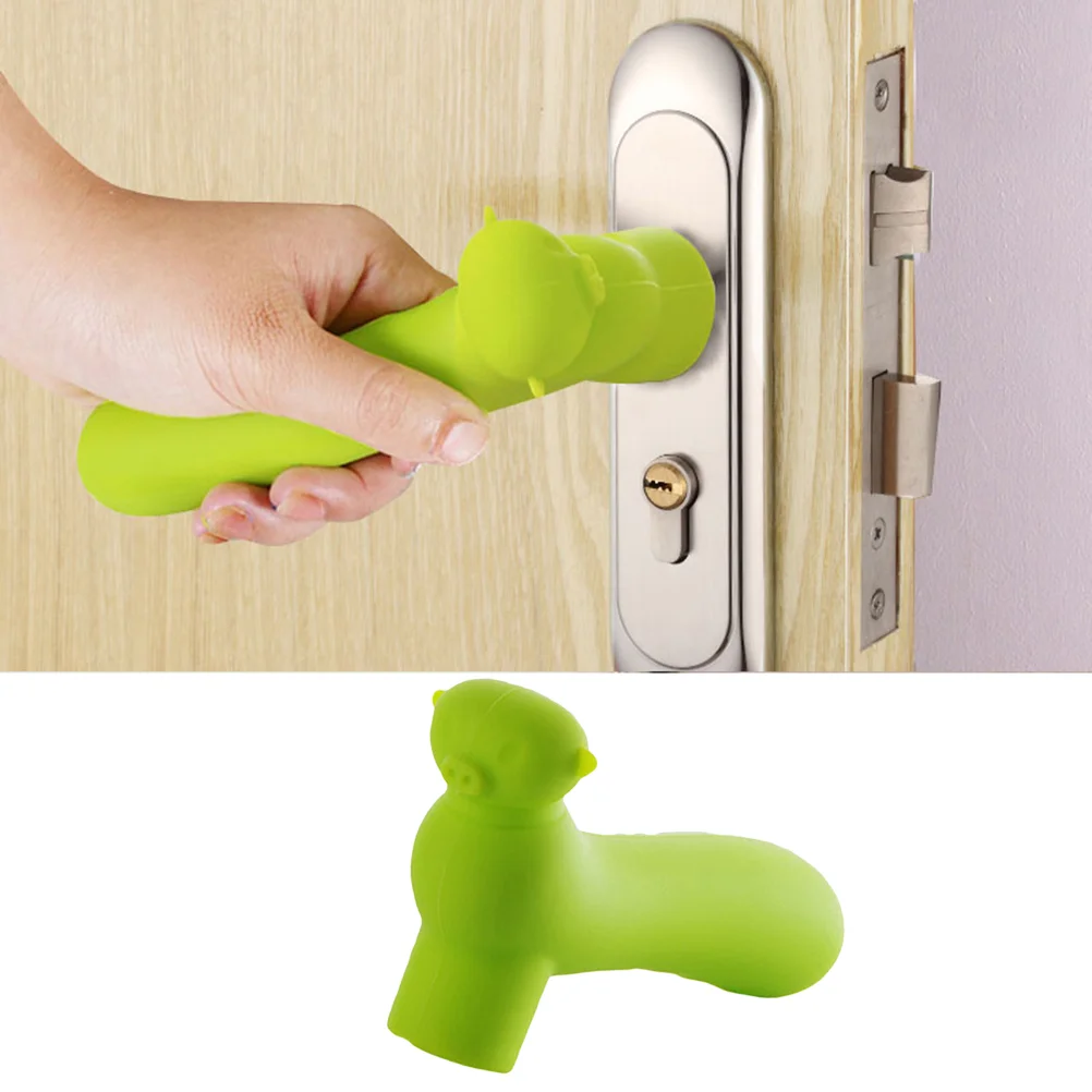 

Silicone Door Knob Cover Anti Collision Child Protector Doorknob Pad Cartoon Animal Design Fits Most Handles Prevent Static