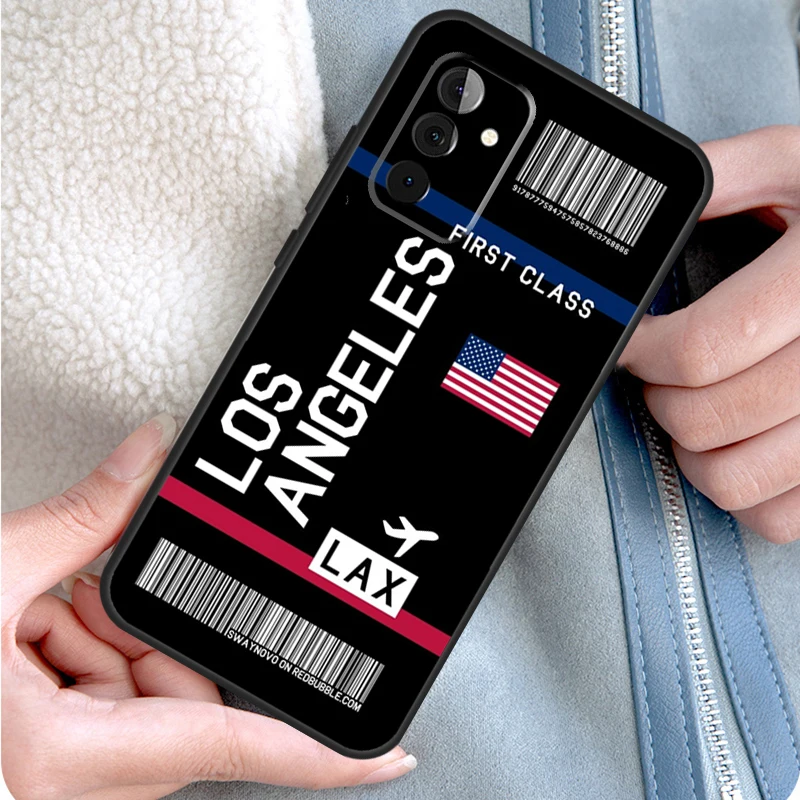 Boarding Pass Plane Ticket Phone Case For Samsung Galaxy A55 A35 A25 A15 A51 A71 A12 A32 A52 A13 A33 A53 A14 A34 A54