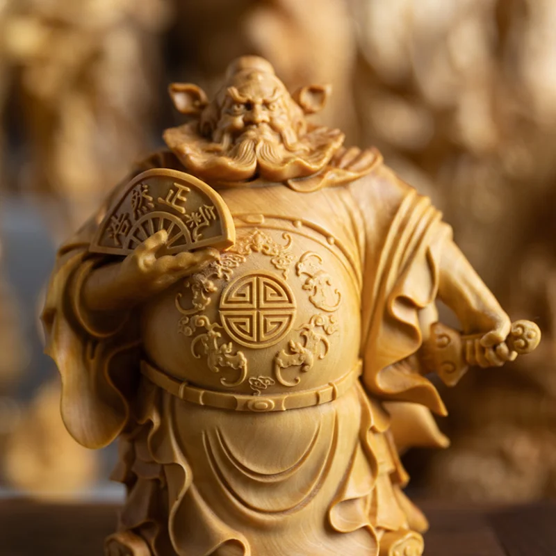 

Zhong Kui: The Ghost Master's Majestic Presence - Masterpiece Buxus Wood Carving, Impeccable Home Decoration Unique Crafts
