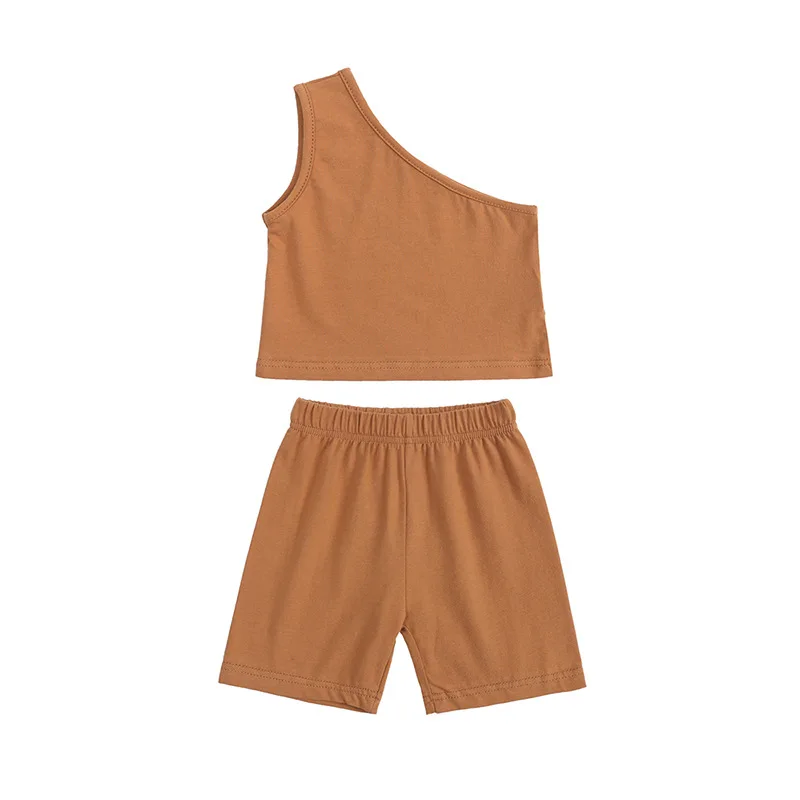 Conjunto para niña con top de algodón sin mangas y pantalón corto - imagen 5