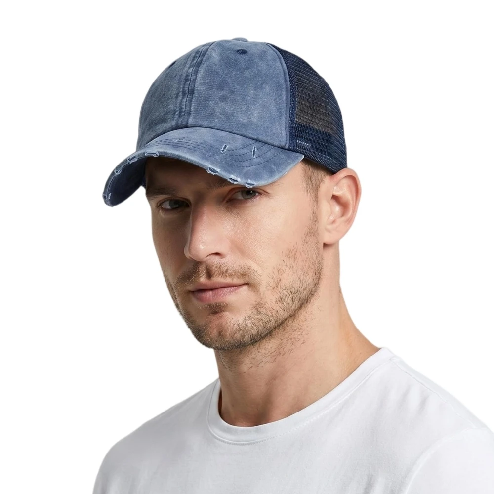 Washed Cotton Mesh Baseball Caps For Men Women Summer Lightweight Breathable Adjustable Casual Outdoor Sports Hat