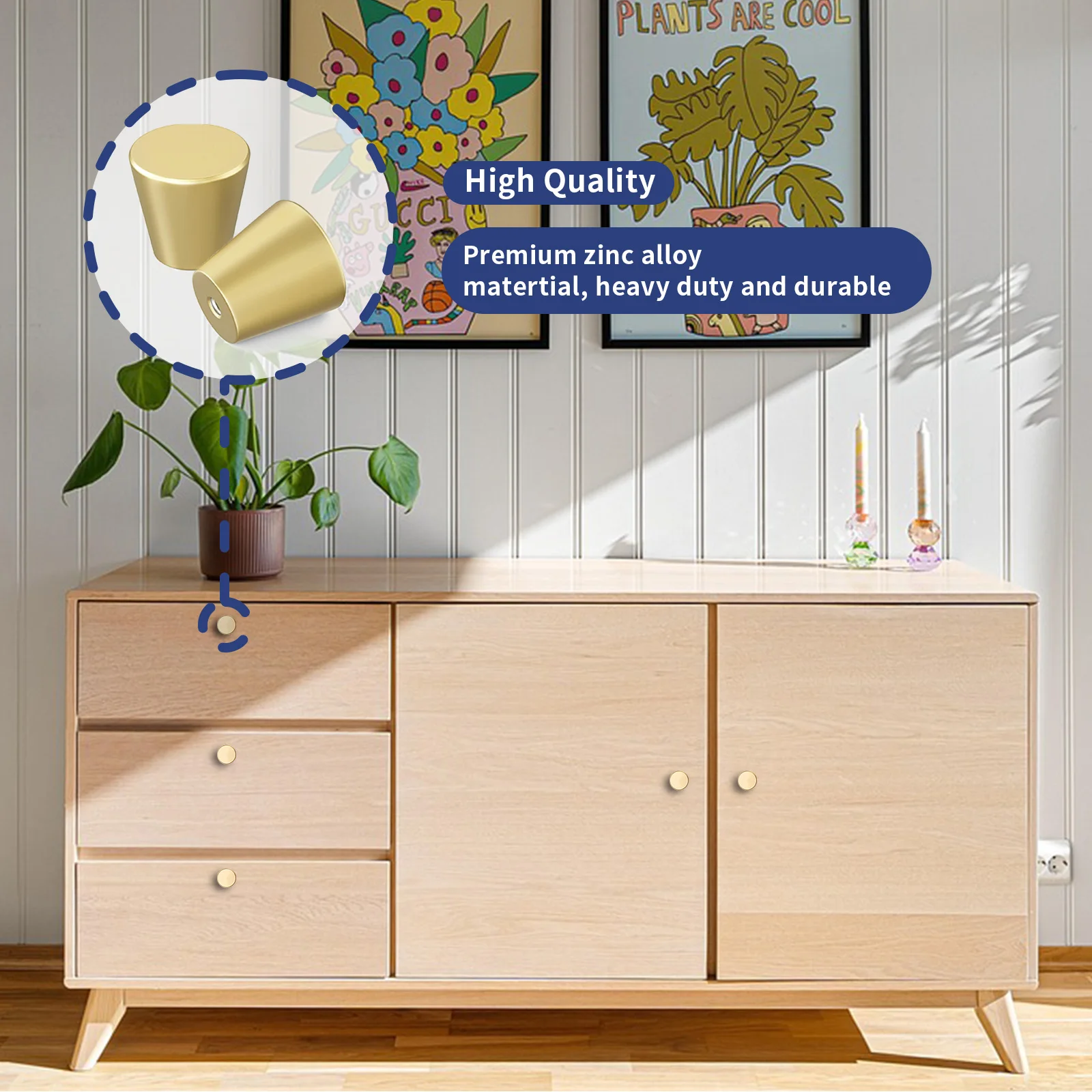 Puxadores de armário foscos de 3/4 polegadas, puxadores de gaveta de cômoda de cozinha, hardware para armários com furo único