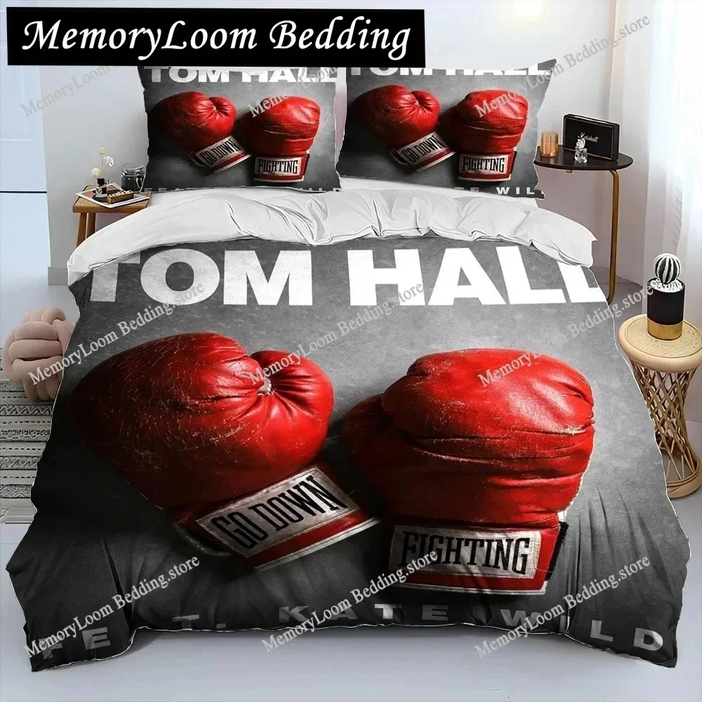 3D Boxing Gloves Boxer Fight Comforter Bedding Set,Duvet Cover Bed Set Quilt Cover Pillowcase,King Queen Size Bedding Set Adult