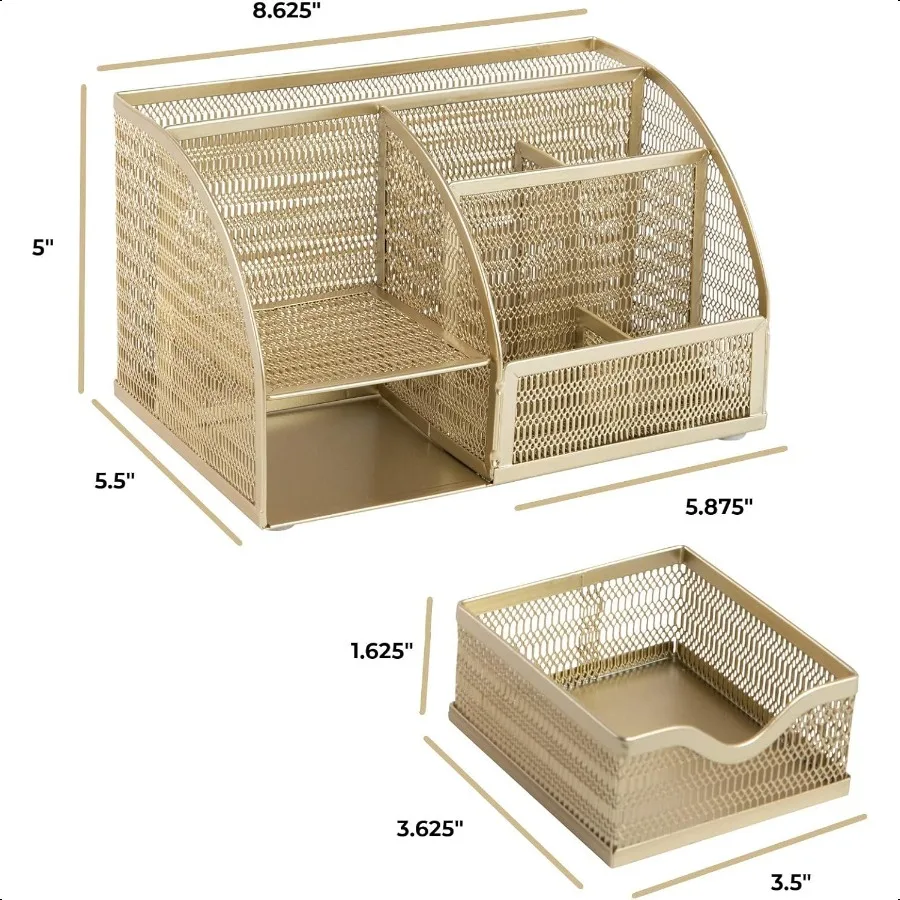 منظم مكتب ذهبي مع درج صغير علبة مكتب وملحقات حامل قلم رصاص للوازم المكتبية والملحقات